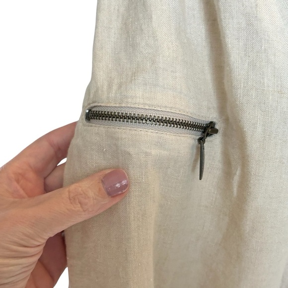 Style & Co Cream Linen Jacket Pockets Lightweight Travel Outdoor Size 8 - Picture 3 of 4